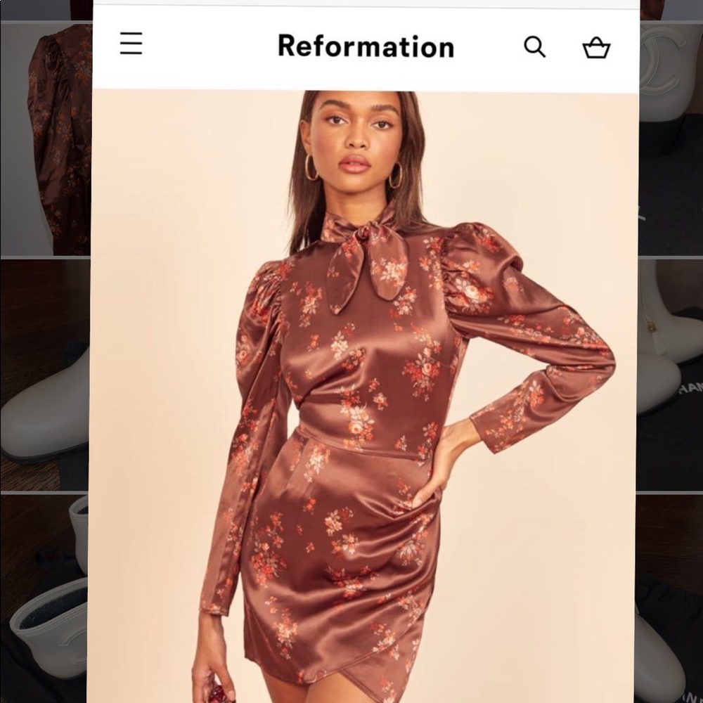 Silk floral mini dress